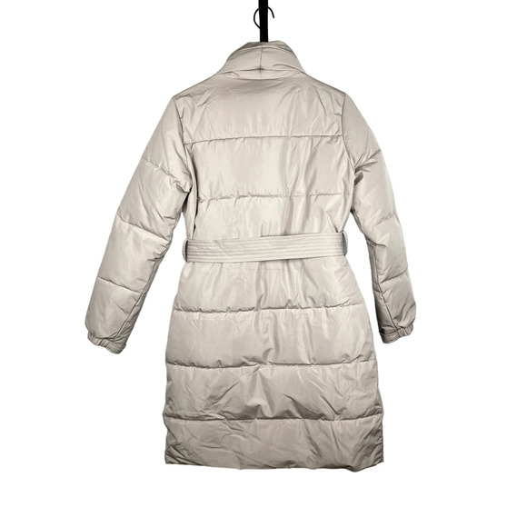 NWT Noize Harriet Mid-Length Belted Puffer Parka in Dark Oat Size XS - Picture 8 of 11